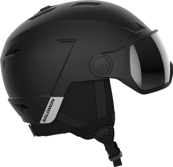 SALOMON Herren Helm HELMET PIONEER LT VISOR bk/Uni SILVER