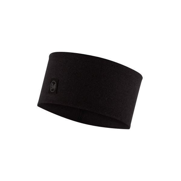 BUFF MERINO WIDE HEADBAND SOLID BLACK
