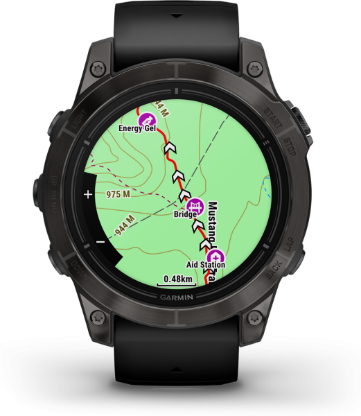 GARMIN EPIX™ PRO (GEN 2) - SAPPHIRE EDITION 47MM Schwarz/Carbongrau Titan DLC mit QuickFit®-Silikon-