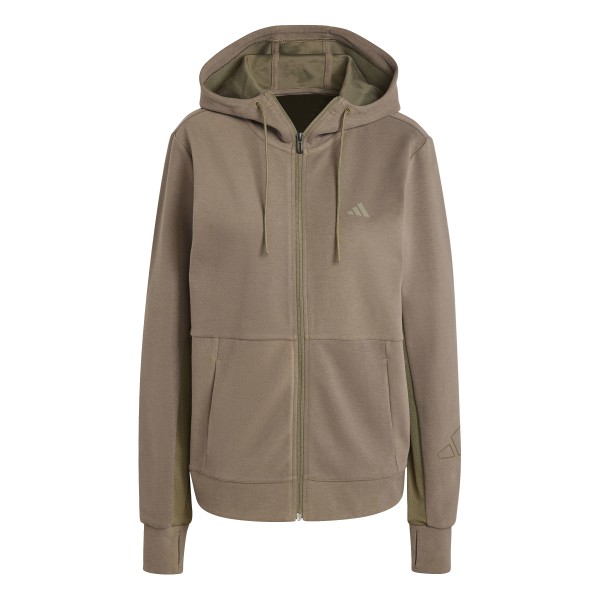 ADIDAS ADIDAS WOMEN TRAINING FULL-ZIP HOODED TRACK TOP