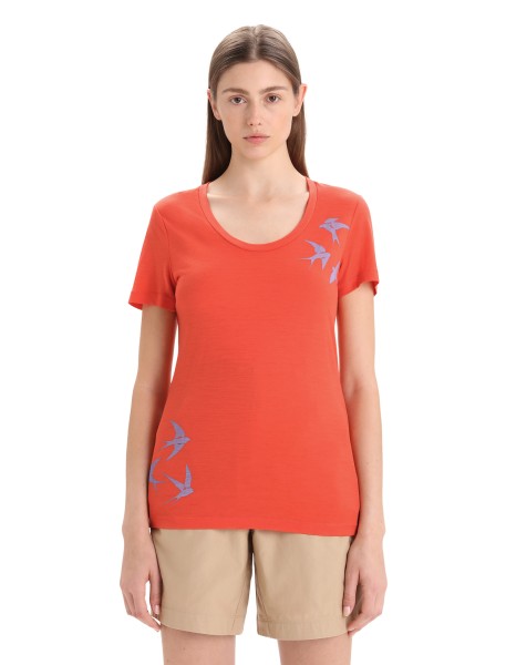 ICEBREAKER Women Tech Lite II SS Scoop Tee Swarming Shapes